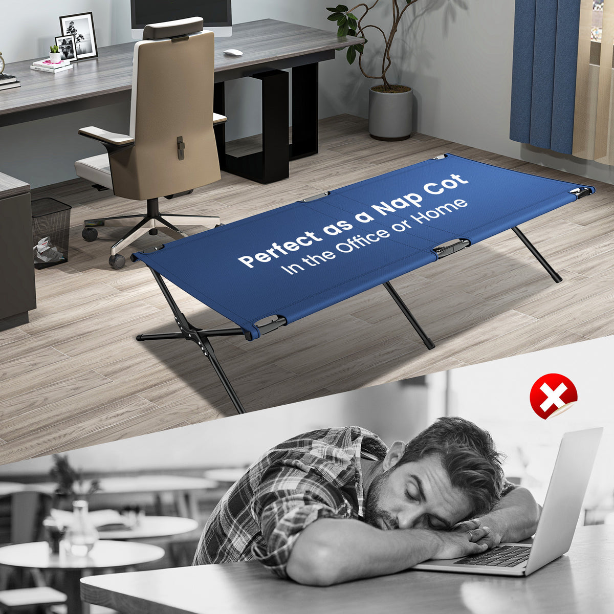 Adults Kids Folding Camping Cot, Blue Camping Furniture at Gallery Canada