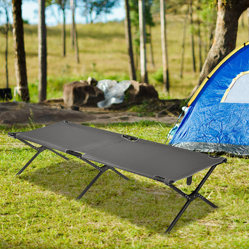 Folding Camping Cot, Gray