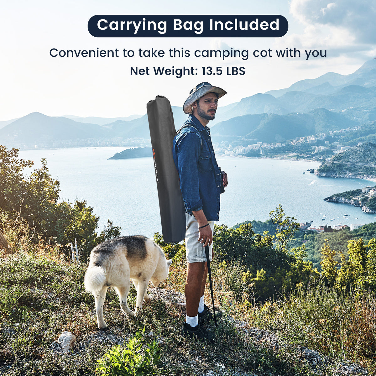 Folding Camping Cot, Gray Camping Furniture at Gallery Canada