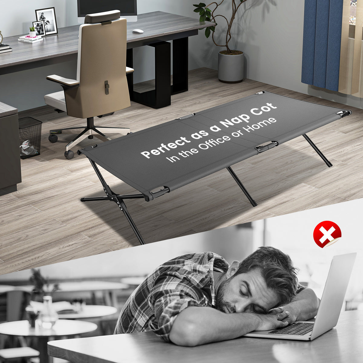 Folding Camping Cot, Gray Camping Furniture at Gallery Canada