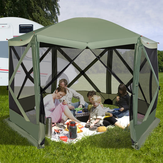 11.5 X 11.5 Ft Pop-Up Screen House Tent, Portable Carrying Bag, Green Tents Green at Gallery Canada