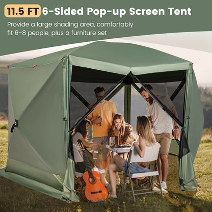 11.5 X 11.5 Ft Pop-Up Screen House Tent, Portable Carrying Bag, Green Tents at Gallery Canada