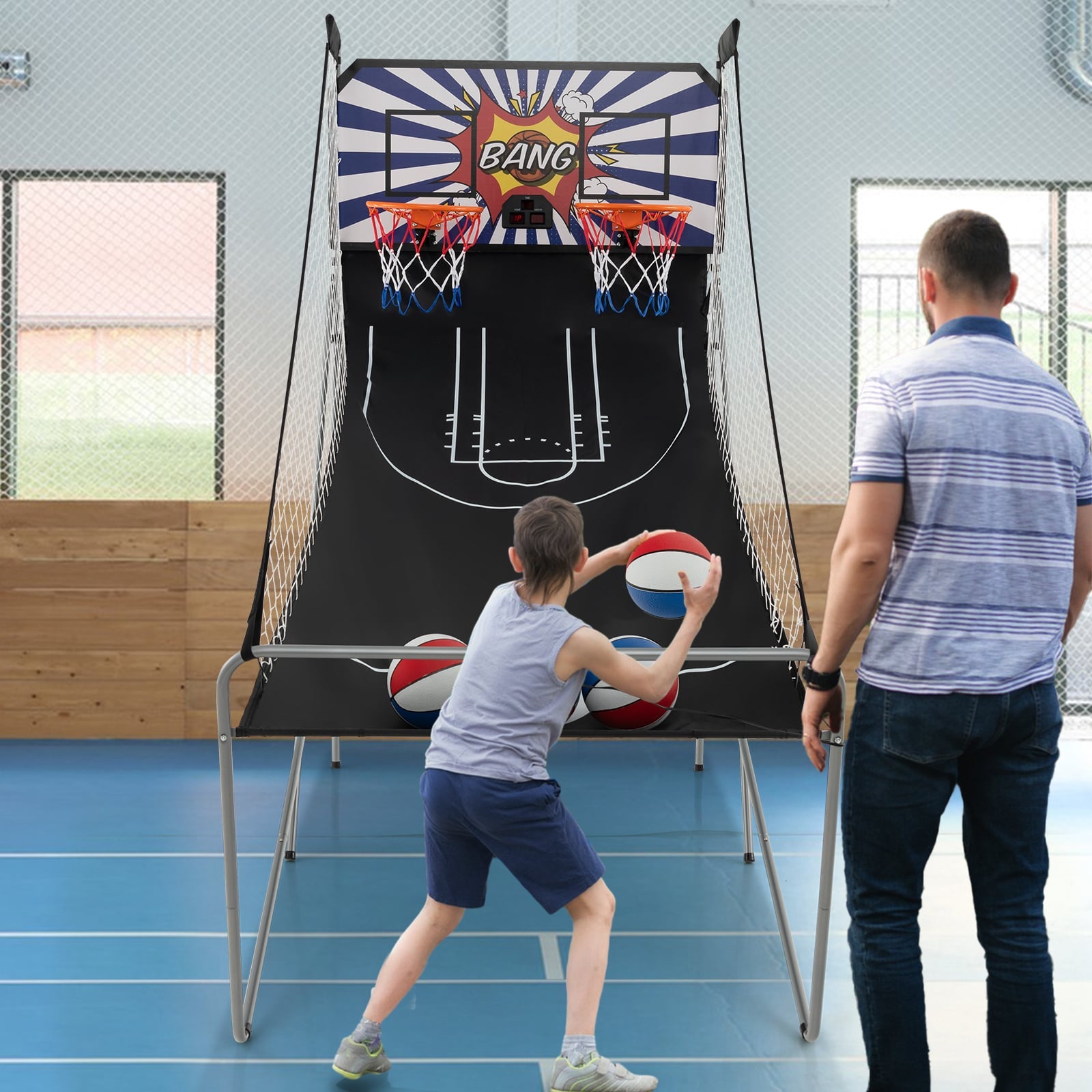 Dual Shot Basketball Arcade Game, 8 Game Modes, 4 Balls, White Game Room at Gallery Canada