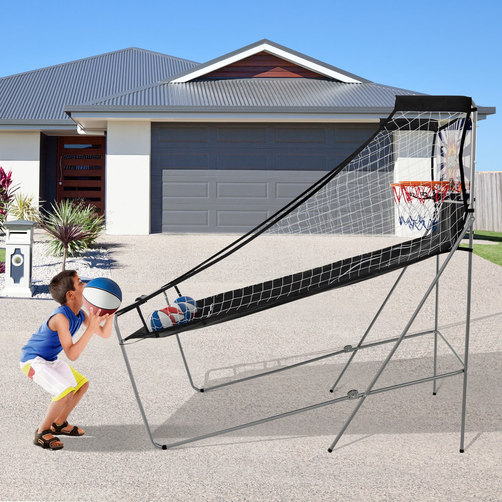 Dual Shot Basketball Arcade Game, 8 Game Modes, 4 Balls, White Game Room at Gallery Canada