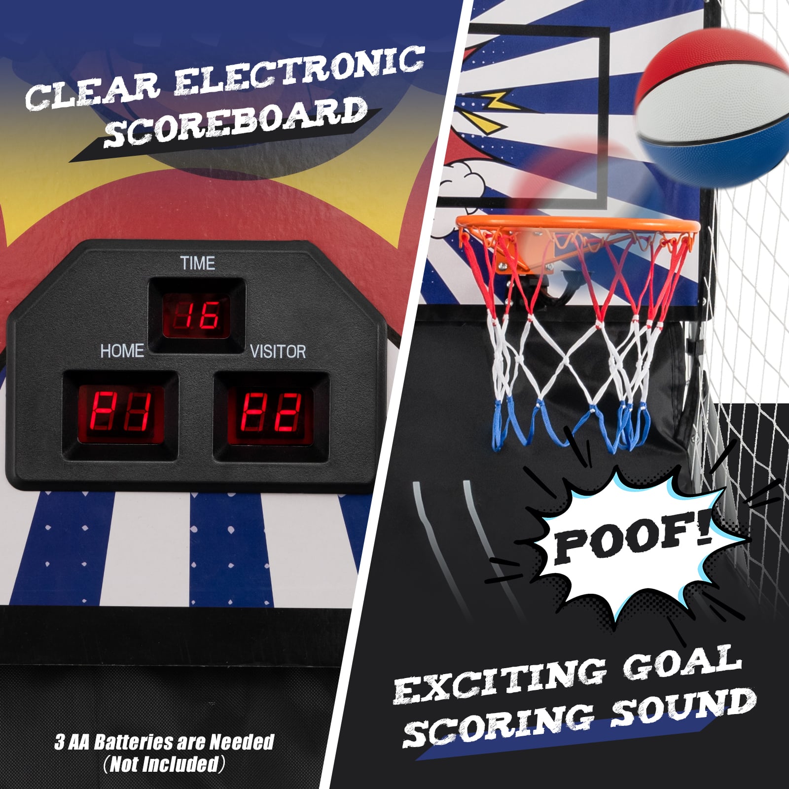 Dual Shot Basketball Arcade Game, 8 Game Modes, 4 Balls, White Game Room at Gallery Canada