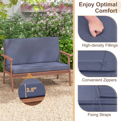 4 Piece Acacia Wood Conversation Set, Gray Cushions Patio Conversation Sets at Gallery Canada