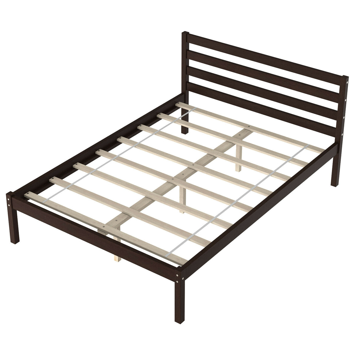 Full Size Bed Frame With Solid Wooden Slat Support Simple Bed Frame at Gallery Canada