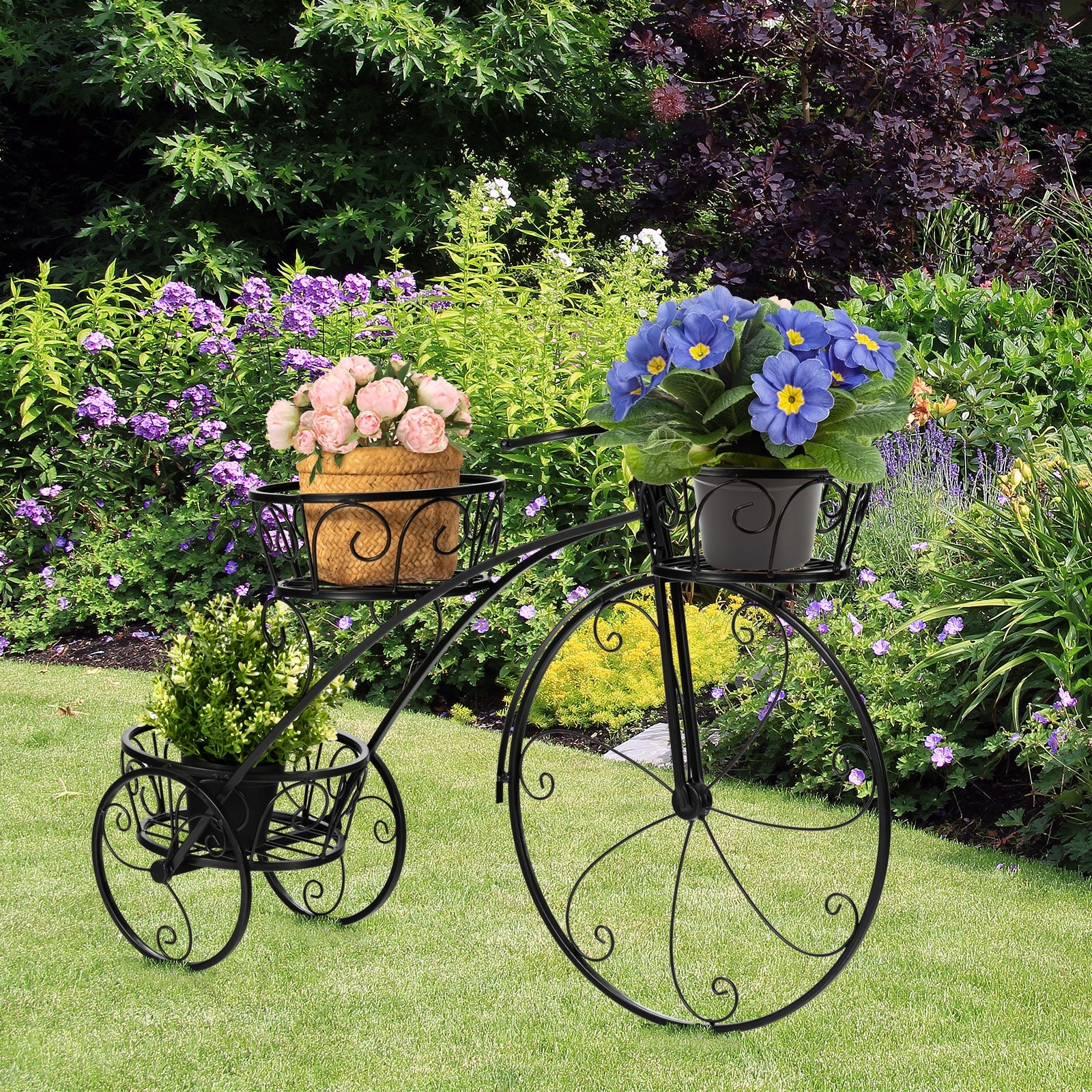 Parisian Style Tricycle Plant Stand, Black Plant Stands at Gallery Canada