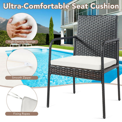 4 Piece Patio Wicker Rattan Dining Set, White Patio Dining Chairs at Gallery Canada