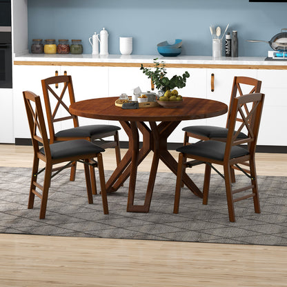 Set Of 2 Folding Dining Chairs, 400 LBS Capacity, Brown Dining Chairs at Gallery Canada