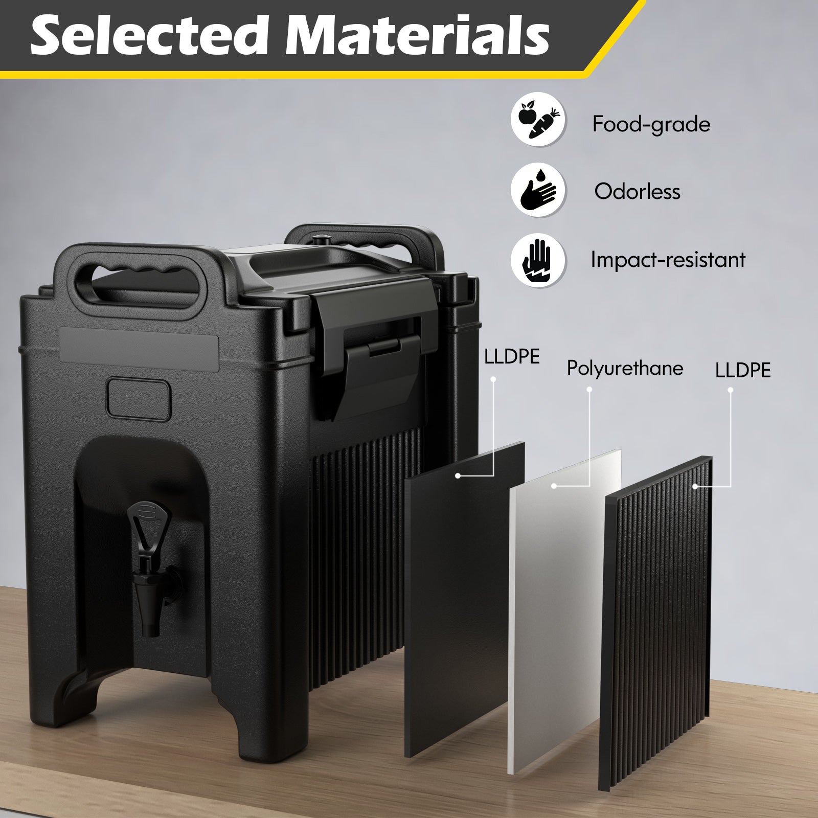 2.5 Gallon Insulated Beverage Dispenser, Black Water Dispensers at Gallery Canada