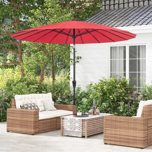 9 Feet Round Patio Umbrella, 18 Fiberglass Ribs, Wine