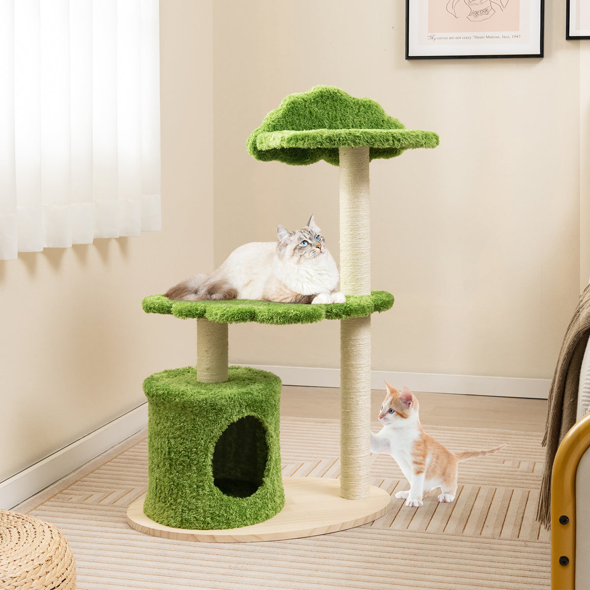 38 Inch Cat Tree, Indoor Cats, Sisal Scratching Posts, Green Cat Trees Condos & Scratchers at Gallery Canada