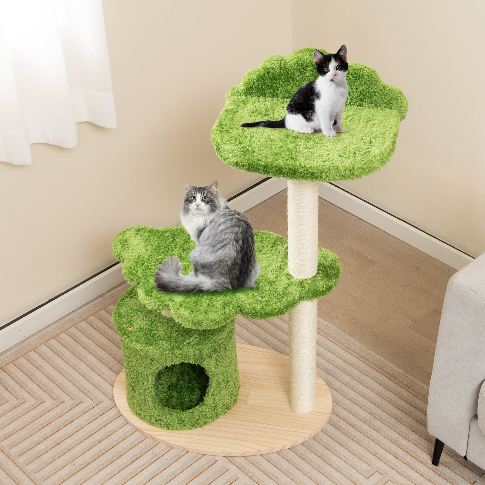 38 Inch Cat Tree, Indoor Cats, Sisal Scratching Posts, Green Cat Trees Condos & Scratchers at Gallery Canada