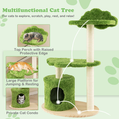 38 Inch Cat Tree, Indoor Cats, Sisal Scratching Posts, Green Cat Trees Condos & Scratchers at Gallery Canada