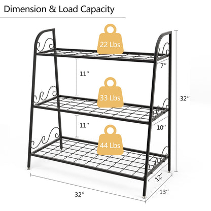 3-Tier Metal Plant Stand, Black Plant Stands at Gallery Canada