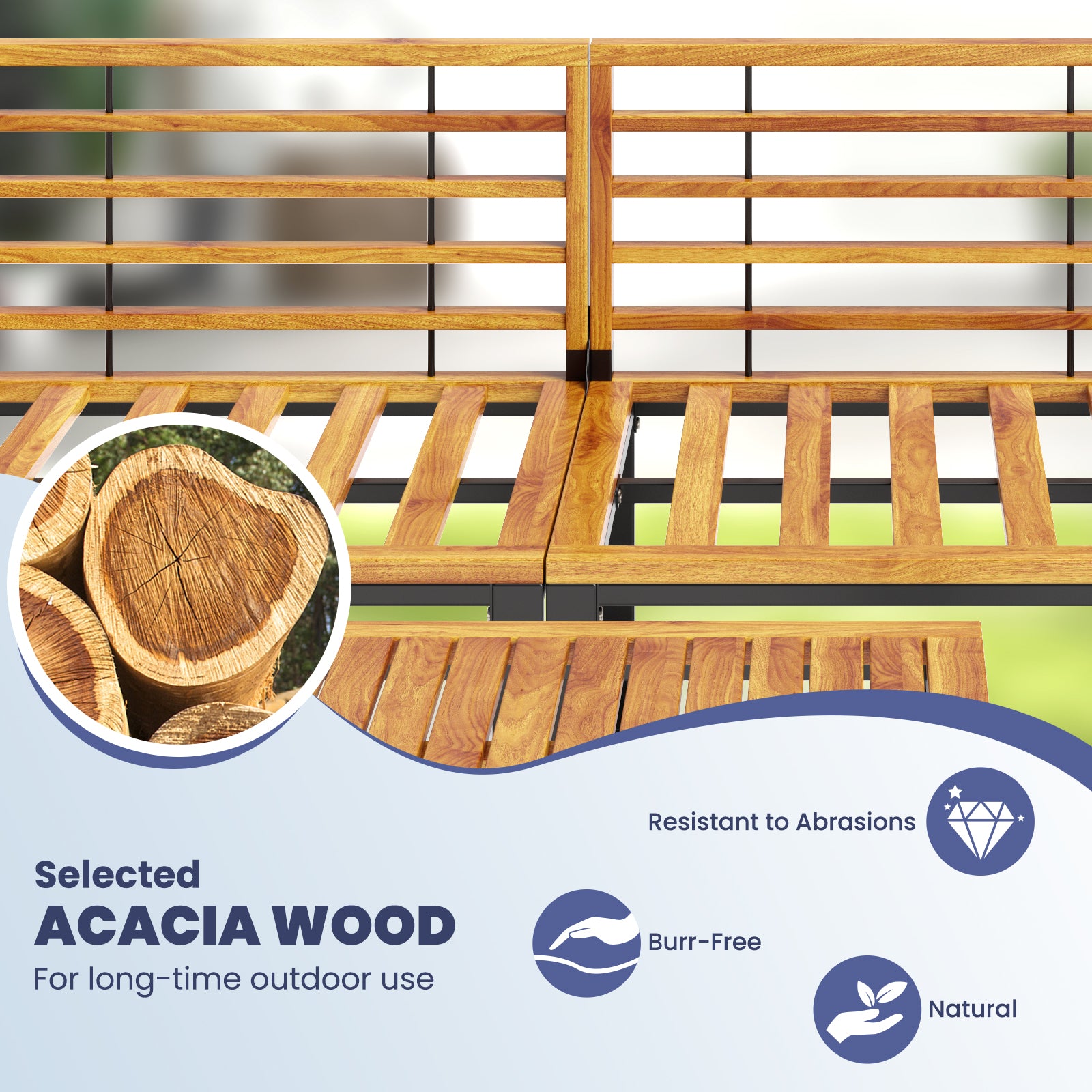 6-Piece Acacia Wood Patio Conversation Set, Navy Patio Conversation Sets at Gallery Canada