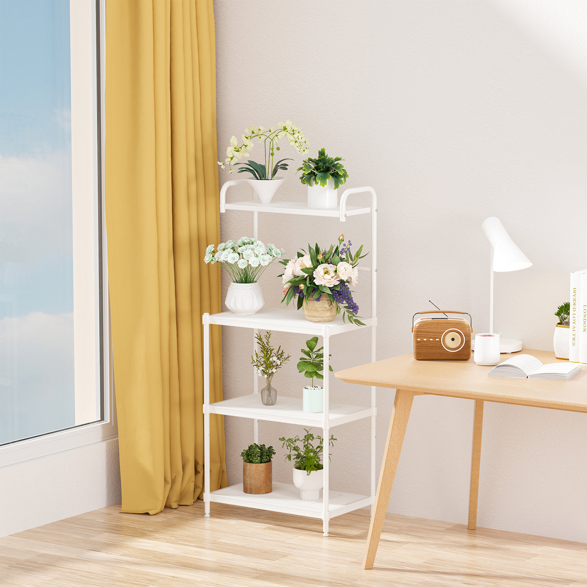 4-Tier Kitchen Storage Rack, Microwave Oven Shelves, White Baker's Racks at Gallery Canada