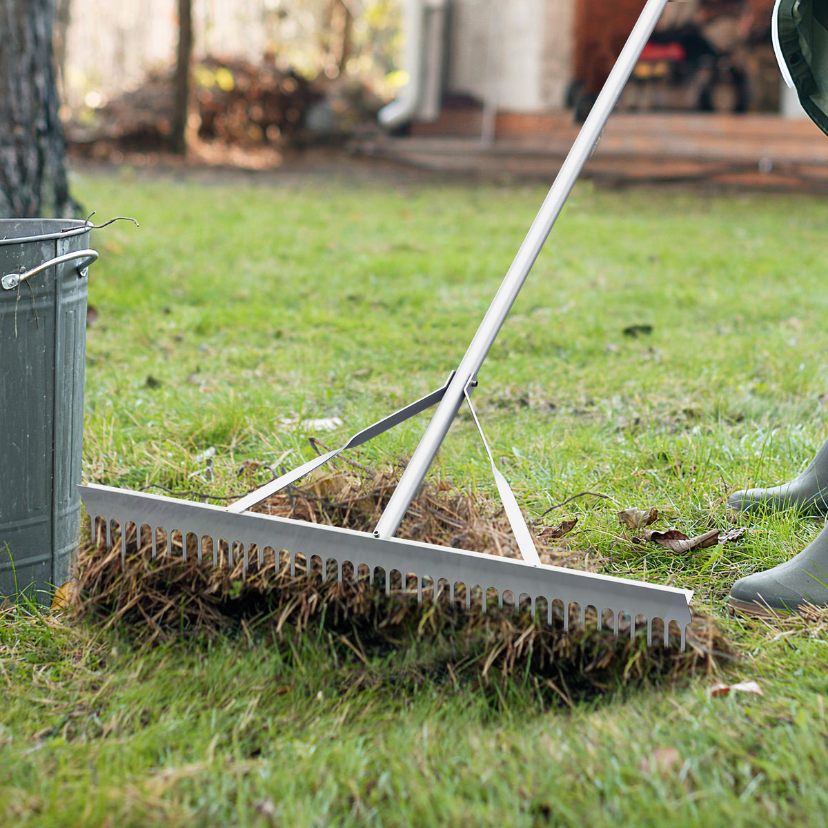 Aluminum Rake, 36 Inch Wide Head, 68 Inch Handle, Silver Lawn Care Tools at Gallery Canada
