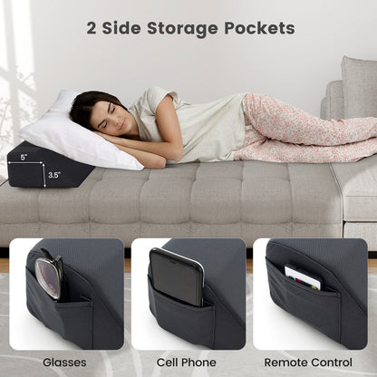 Full Size Bed Wedge Pillow, With Storage Bag, Gray Bedding at Gallery Canada