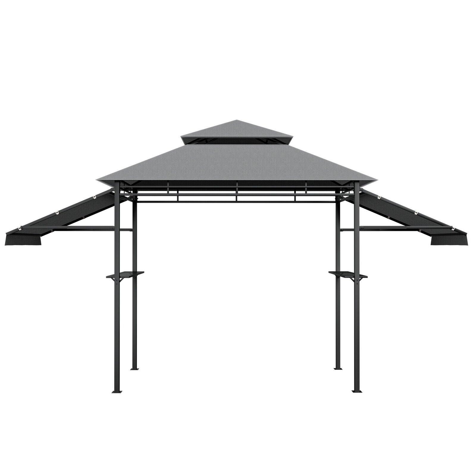 13.5 x 4 Feet Patio BBQ Grill Gazebo Canopy, Gray Gazebos at Gallery Canada
