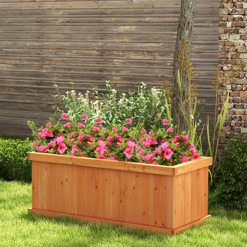 Wooden Raised Garden Bed Planter Box, 4 Drainage Holes, Orange