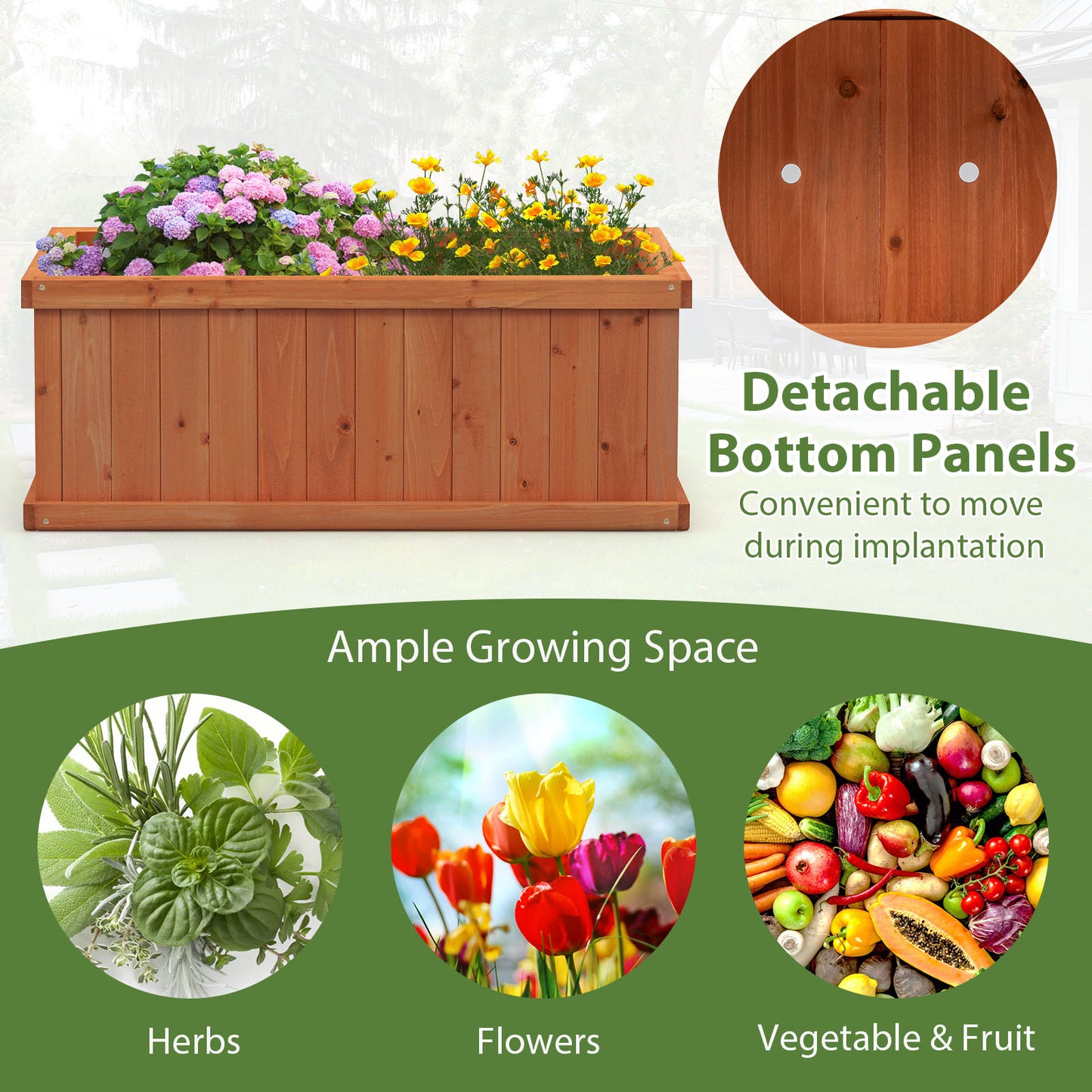 Wooden Raised Garden Bed Planter Box, 4 Drainage Holes, Orange Raised Garden Beds at Gallery Canada