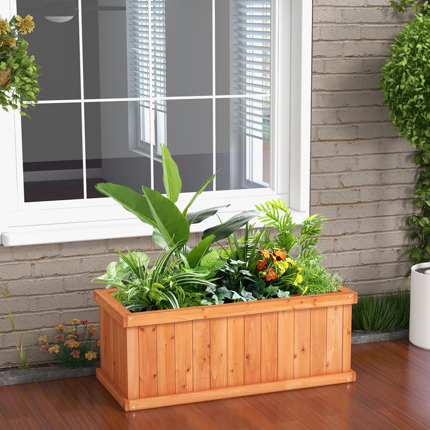 Wooden Raised Garden Bed Planter Box, 4 Drainage Holes, Orange Raised Garden Beds at Gallery Canada