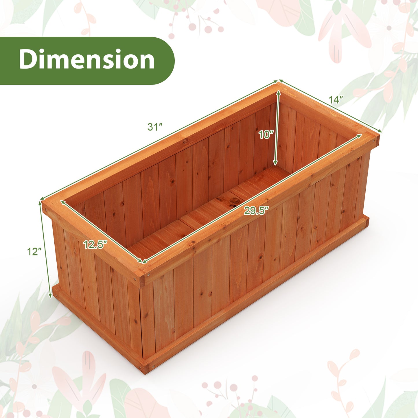 Wooden Raised Garden Bed Planter Box, 4 Drainage Holes, Orange Raised Garden Beds at Gallery Canada