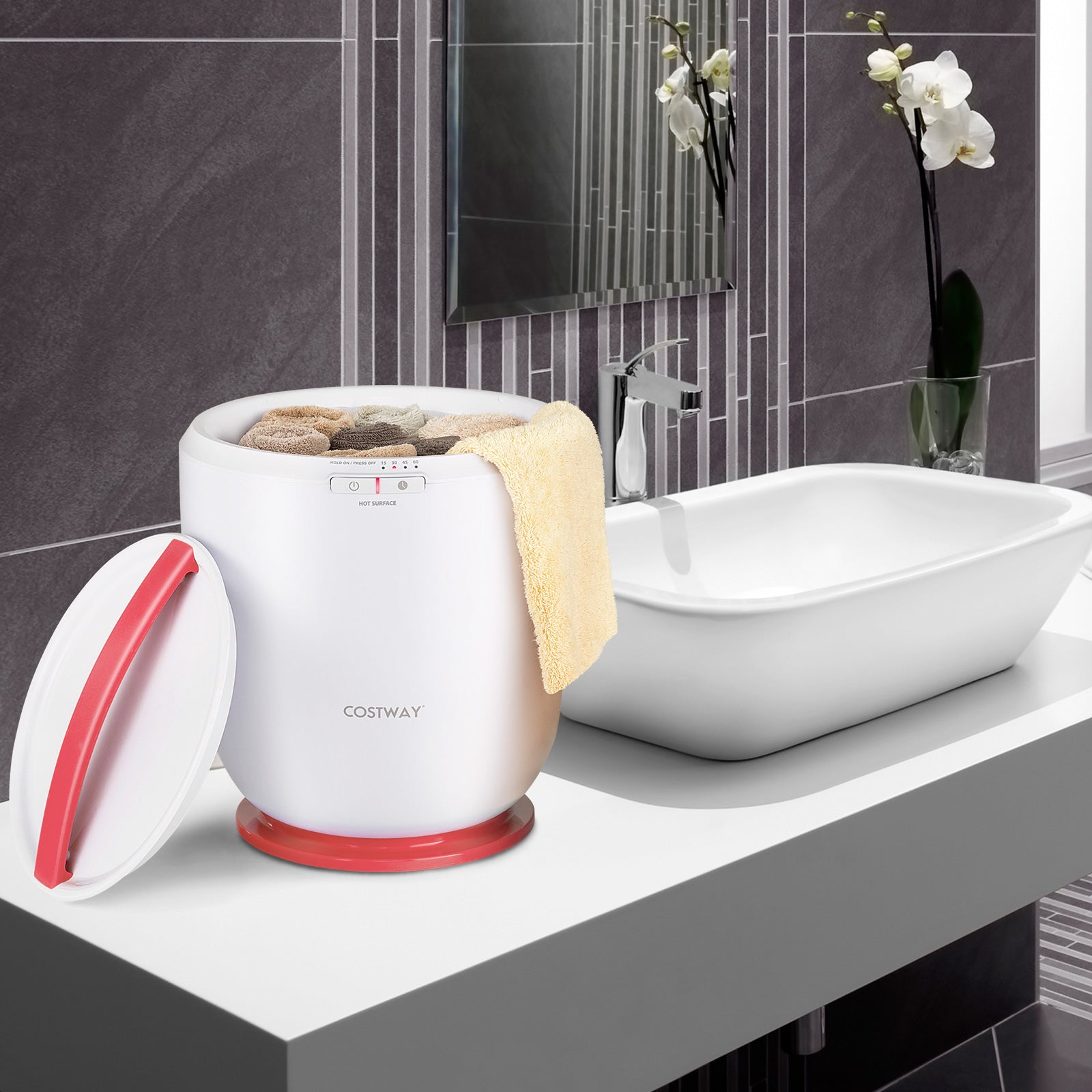Countertop Towel Warmer Bucket With Auto Shut Off, Pink Dryers at Gallery Canada