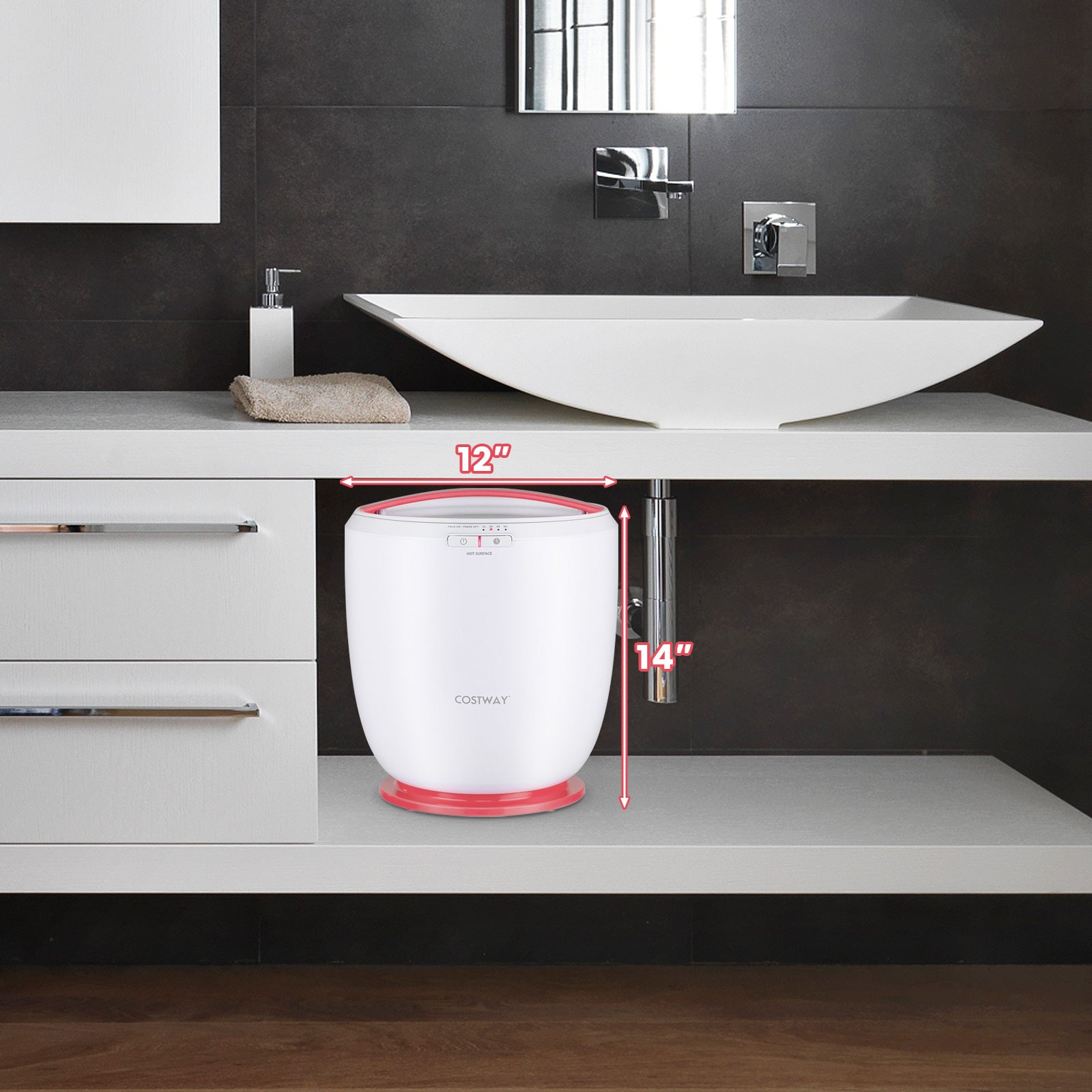 Countertop Towel Warmer Bucket With Auto Shut Off, Pink Dryers at Gallery Canada