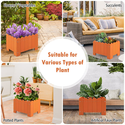 2 Pack Rectangular Planter Box, Drainage Gaps, Orange Plant Stands at Gallery Canada