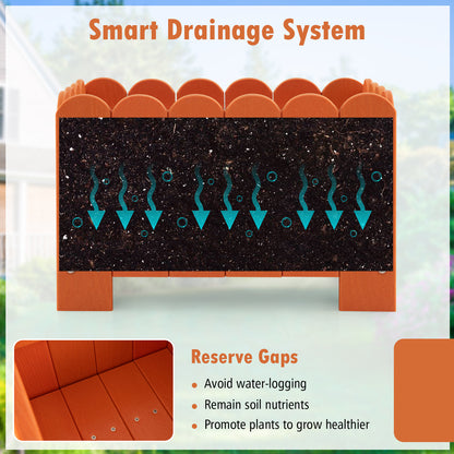 2 Pack Rectangular Planter Box, Drainage Gaps, Orange Plant Stands at Gallery Canada