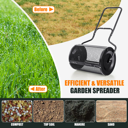 24” Peat Moss Spreader, U-Shape Handle, Black Garden Tools at Gallery Canada
