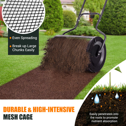24” Peat Moss Spreader, U-Shape Handle, Black Garden Tools at Gallery Canada