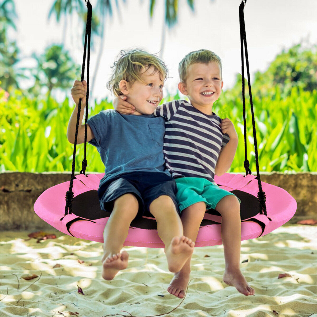 40 Inch Flying Saucer Tree Swing, Indoor Outdoor Play Set, Pink Swing & Playsets at Gallery Canada