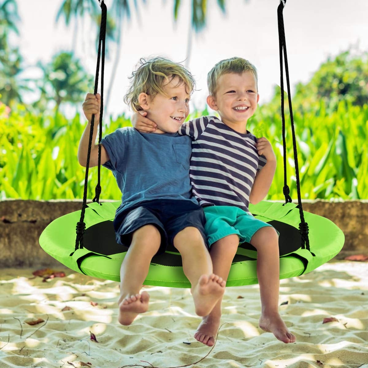 40 Inch Flying Saucer Tree Swing, Indoor Outdoor Play Set, Green Swing & Playsets at Gallery Canada