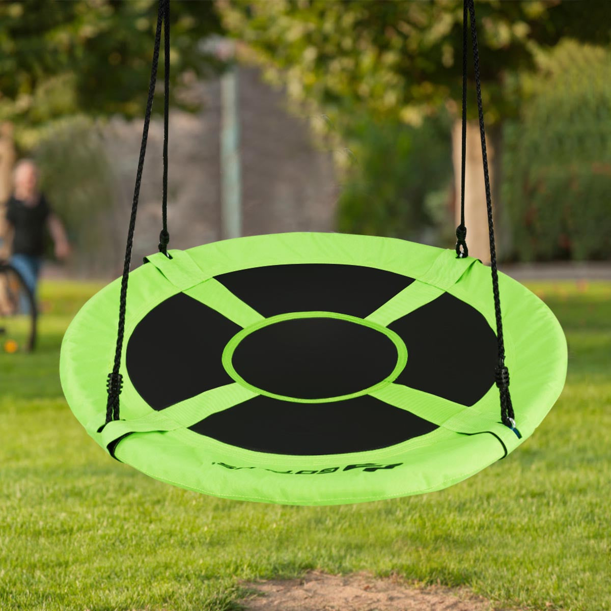 40 Inch Flying Saucer Tree Swing, Indoor Outdoor Play Set, Green Swing & Playsets at Gallery Canada