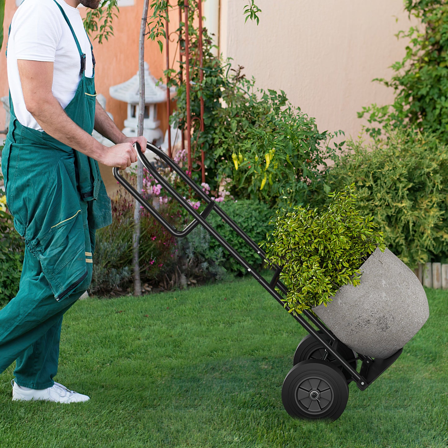 P-Handle Sack Truck, 10 Inch Wheels, Foldable Load Area, Black Garages at Gallery Canada