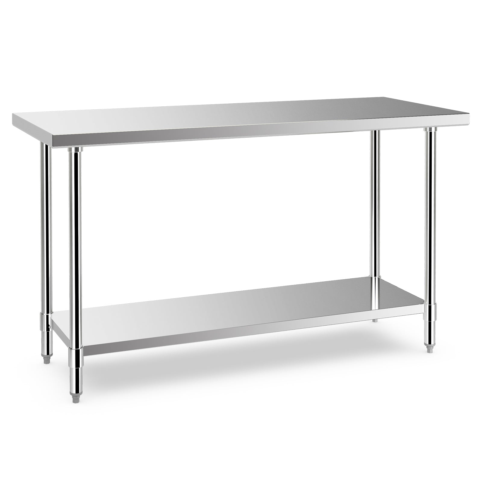 24 x 60 Inches Stainless Steel Kitchen Prep Table, Adjustable Undershelf, Silver Kitchen Tools at Gallery Canada