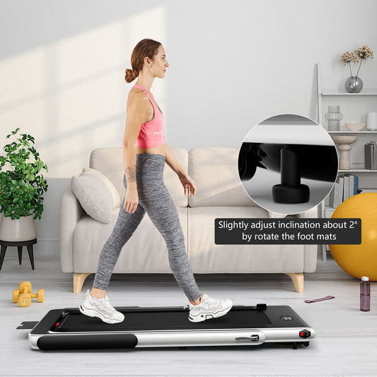 2.25HP 2 In 1 Folding Treadmill, App Speaker Remote Control, Silver Treadmills Silver at Gallery Canada