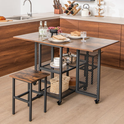 Drop Leaf Expandable Dining Table, Brown Dining Room Sets at Gallery Canada