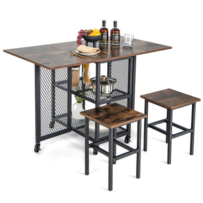Drop Leaf Expandable Dining Table, Brown Dining Room Sets Brown at Gallery Canada