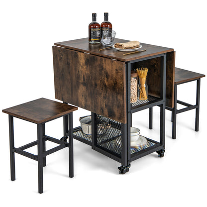 Drop Leaf Expandable Dining Table, Brown Dining Room Sets at Gallery Canada