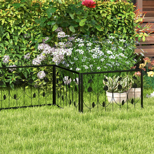 Decorative Garden Fence, 8 Panels Animal Barrier, Black Decorative Fencing & Flooring Black at Gallery Canada