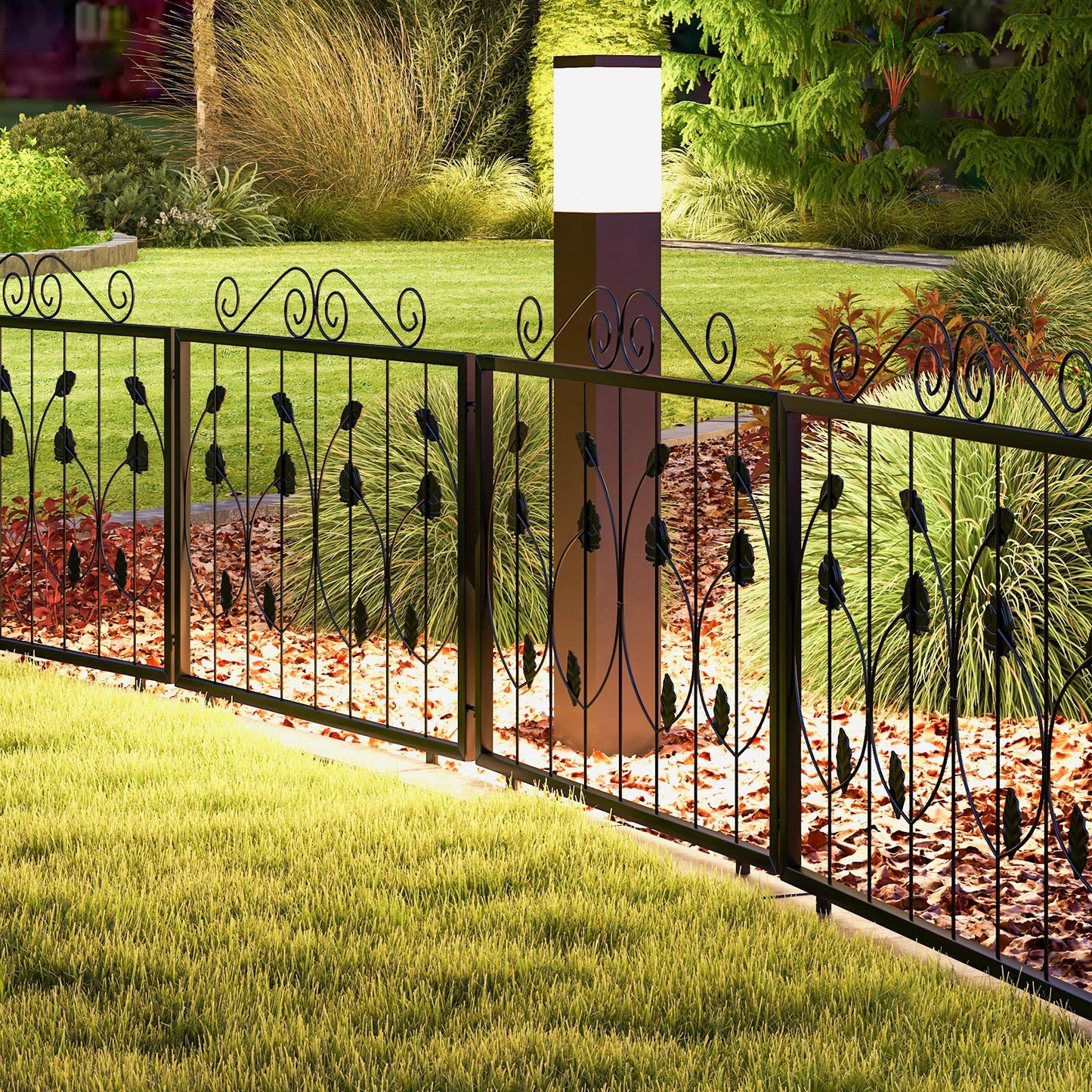 Decorative Garden Fence, 8 Panels Animal Barrier, Black Decorative Fencing & Flooring at Gallery Canada
