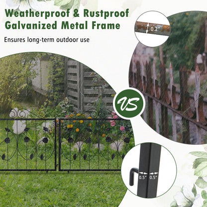 Decorative Garden Fence, 8 Panels Animal Barrier, Black Decorative Fencing & Flooring at Gallery Canada