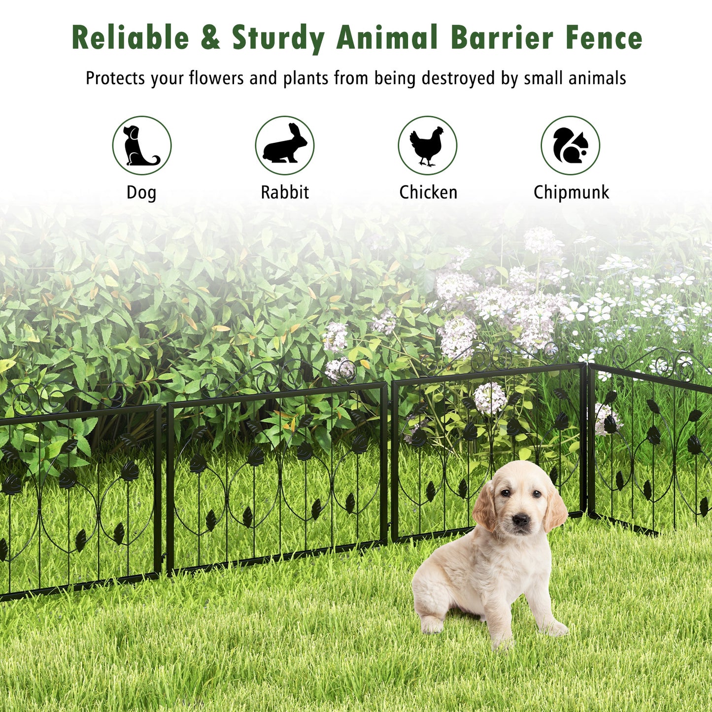 Decorative Garden Fence, 8 Panels Animal Barrier, Black Decorative Fencing & Flooring at Gallery Canada