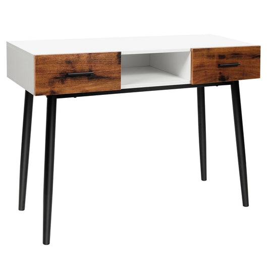 42 Inch Console Table With 2 Drawers, Brown Console Tables Brown at Gallery Canada