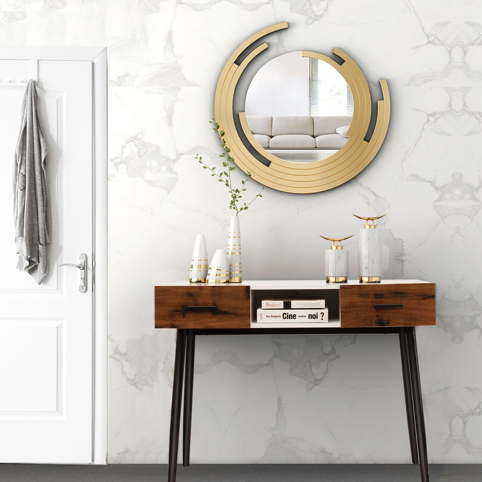 42 Inch Console Table With 2 Drawers, Brown Console Tables at Gallery Canada